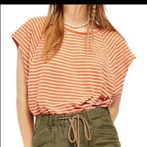 Free People Halo Copper Striped Top SZ XS New!